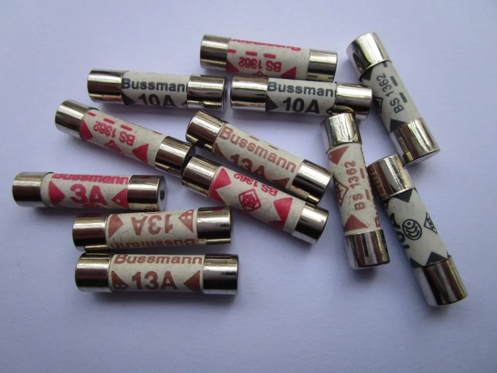 BUSSMAN 10 X 5A 5 AMP MAINS FUSE PLUG TOP FUSES