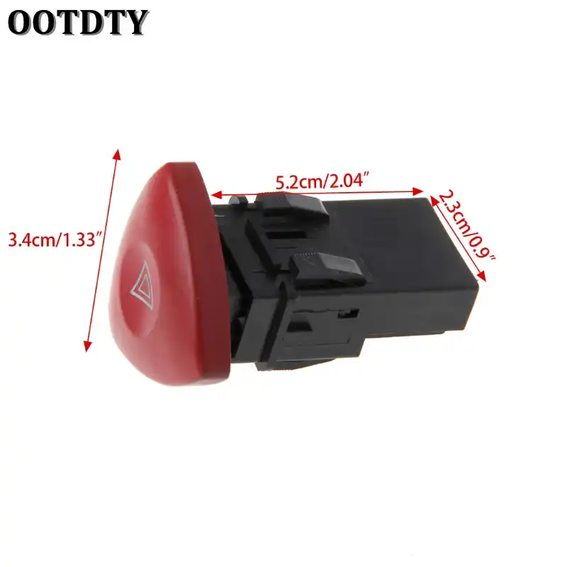 MYhose Interruptor de Advertencia Interruptor de luz de Advertencia Intermitente de Peligro de Emergencia para Renault Laguna Master Trafic II Vauxhall Rojo y Negro