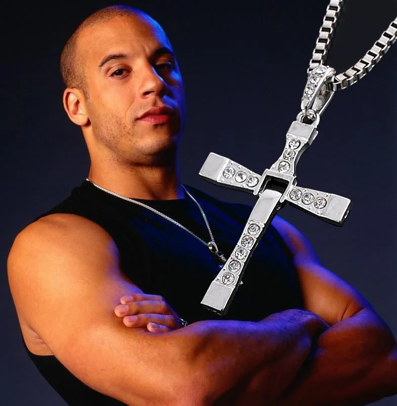 60CM Cross Pendant Men Alloy Necklaces, Men Accessories Trendy Silver