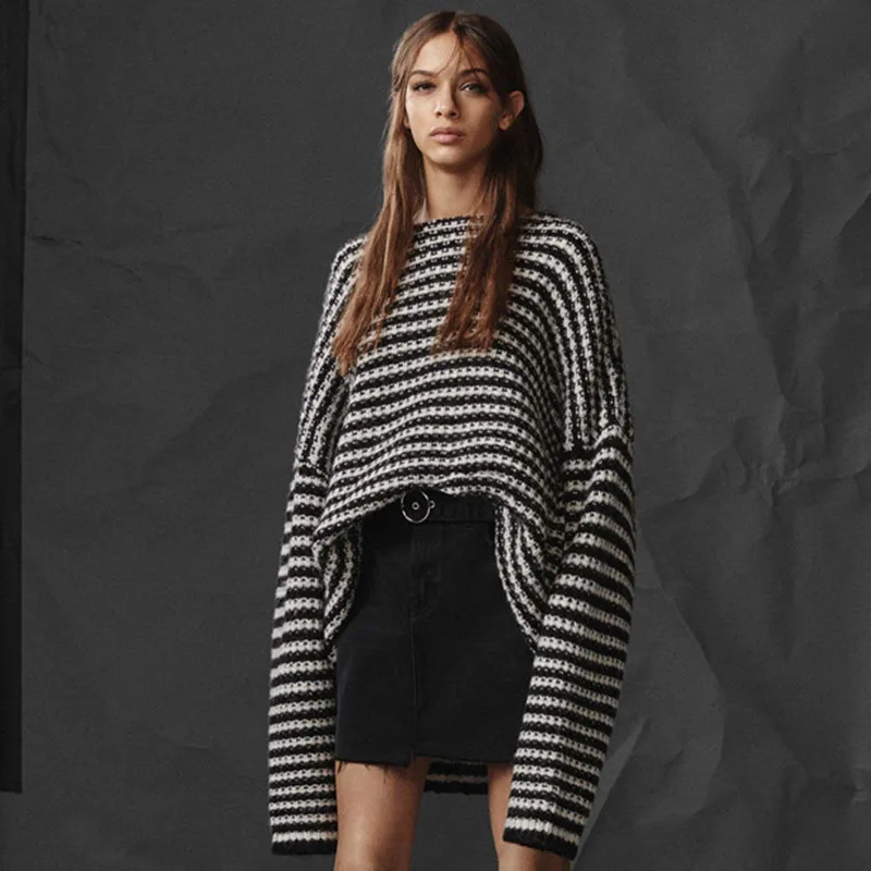 ^Cheap Oversize striped sweater pullover jumper women winter basic warm wool sweaters high quality brand knitwear 2018 fall winter new ^Cheap Oversize striped sweater pullover jumper women winter basic warm wool sweaters high quality brand knitwear 2018 fall winter new