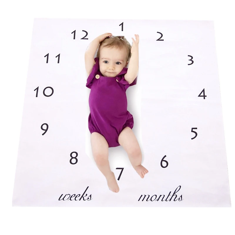 Детское одеяло хлопок Пеленка, новорожденный веха одеяло s фотография Фон Ткань ежемесячный рост номер фото реквизит 100*100