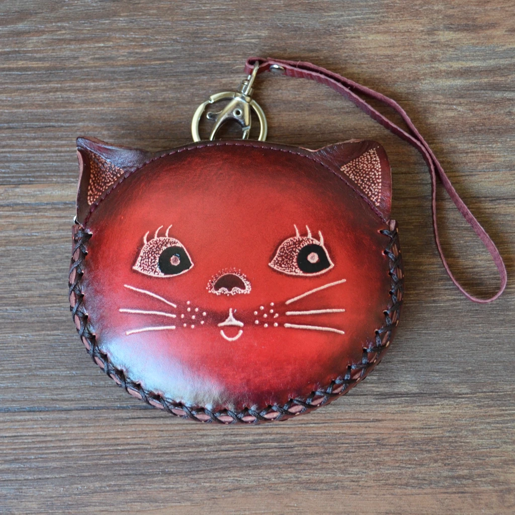 

2018 New Arrival Limited Lady Leather Cute Kitty Coins Animals Handbags Small Purses Genuine Zero Wallet Female Mini Bag