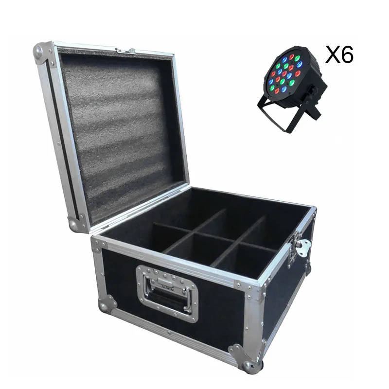 

FlightCase With 6/8/10/12/16pcs LED Flat Par 19x3W RGB 7R,6G,6B 7Channels High Power Light with Professional for Party KTV