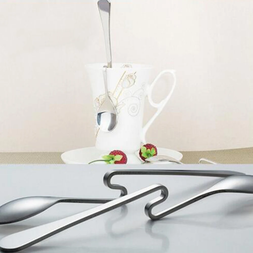 

Unique Stainless Steel Curved Tea Coffee Spoon Drink Condiment Spoon Teaspoon Coffee Scoops Tools