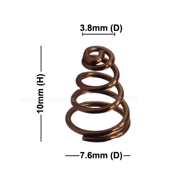 DIY бронза Весна Батарея/драйвер, свяжитесь Поддержка Пружины 7.6 мм(d) X10MM(H) для Фонари-10 шт