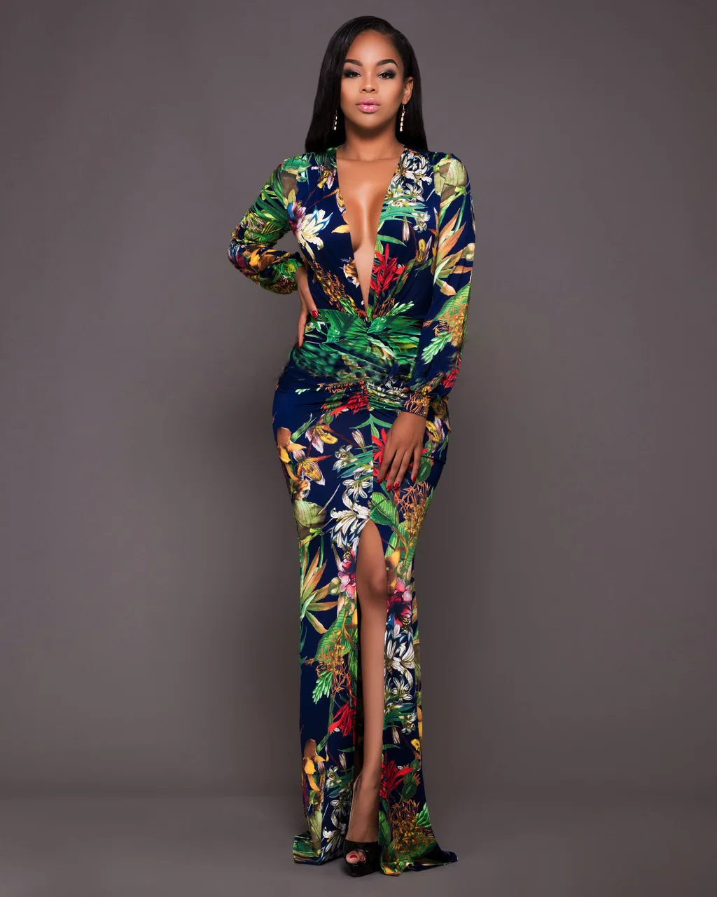 

Summer 2019 digital print sexy dress