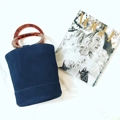 Сумка-мешок круглая акриловая сумка женская летняя Роскошная брендовая круглая сумка в форме бочонка желтая синяя коричневая Прямая поставка - Цвет: blue