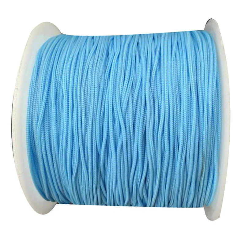 

0,4 мм + синий 100% нейлоновый шнур с храповым хвостом, китайский браслет макраме с узлом, плетеная нить 400 м/рулон