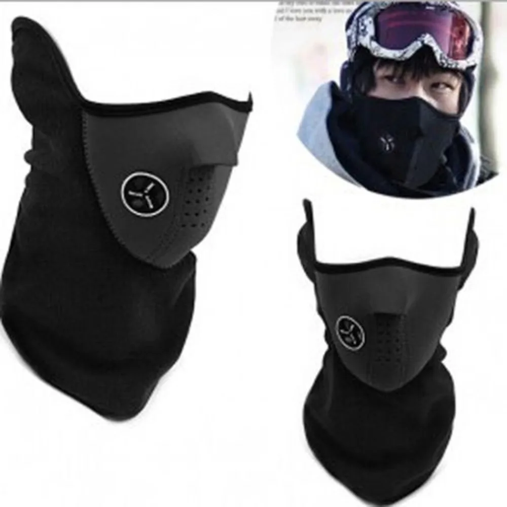 Мотоциклетная полумаска для лица, флисовая унисекс, защита от пыли, лыжная, зимняя, для езды на велосипеде, теплый зимний шарф для защиты шеи, теплая защитная маска