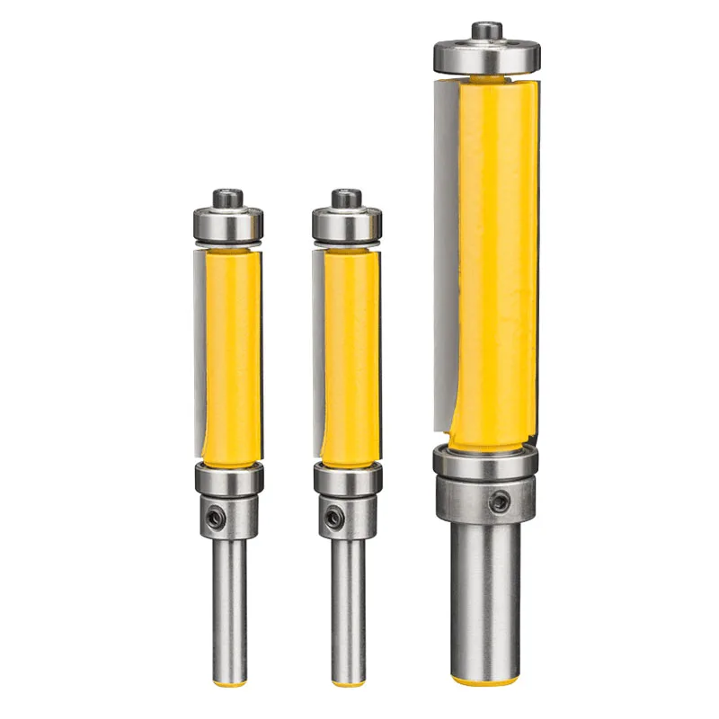 Двойной подшипник обрезки резак двойной край прямой маршрутизатор бит деревообрабатывающий инструмент Дерево Фрезерный обрезной станок расточной резак 1/4