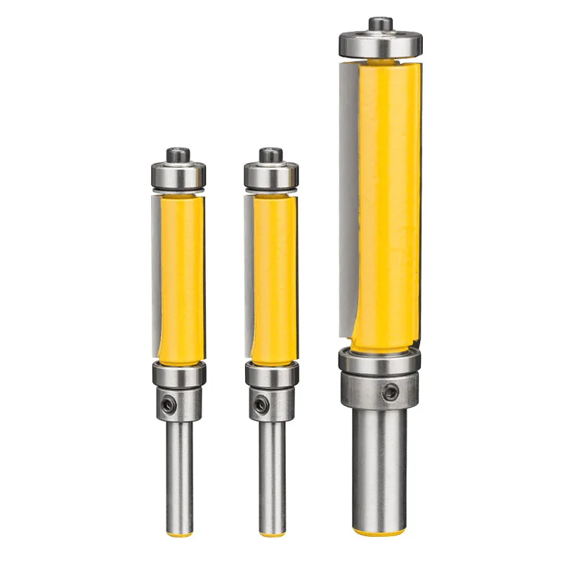 Double Bearing Trimming Cutter Double Edge Straight Router Bit Woodworking Tool Wood Milling Trimming Machine Boring Cutter 1/4