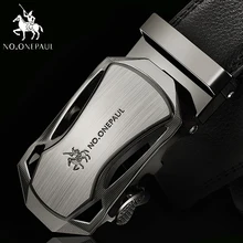 Cinturones de cuero auténtico para hombre de marca de lujo NO.ONEPAUL, cinturones de calidad superior, cinturones negros con hebilla automática