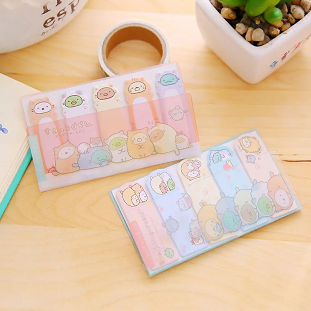 Милые Sumikko Gurashi с ПВХ чехол dhesive Блокнот заметка декоративные Наклейки студент канцелярские Школа канцелярских товаров