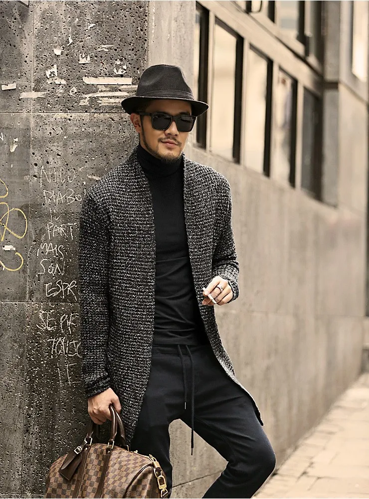 Men Sweater Long Sleeve Cardigan Males Pull style cardigan Clothing Fashion Thick warm Mohair Sweater Men england style hot J511