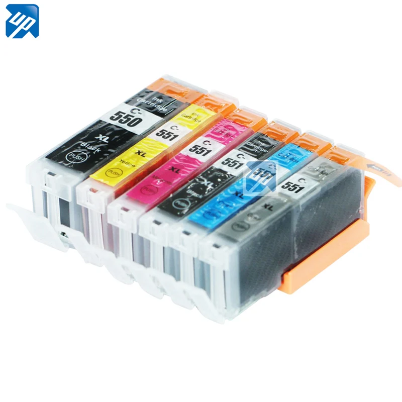 6 x Compatible ink Cartridge For Canon PIXMA MG6350 MG7150 iP8750 MG7550 printer Ink PGI 550 CLI