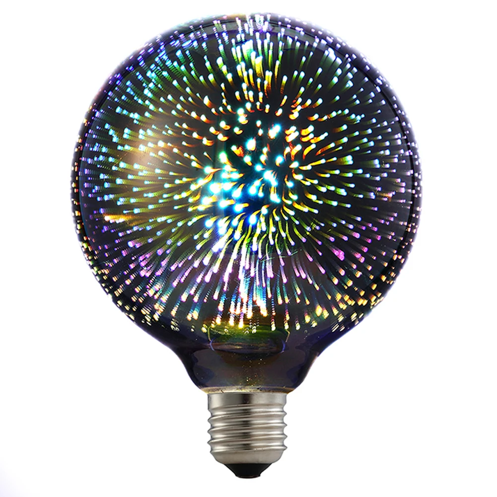 

BIFI-5W LED 3D Decoration Light Bulbs 85V-265V Novelty RGB Lamp G95 Filament Fireworks Ball Light for Home Holiday