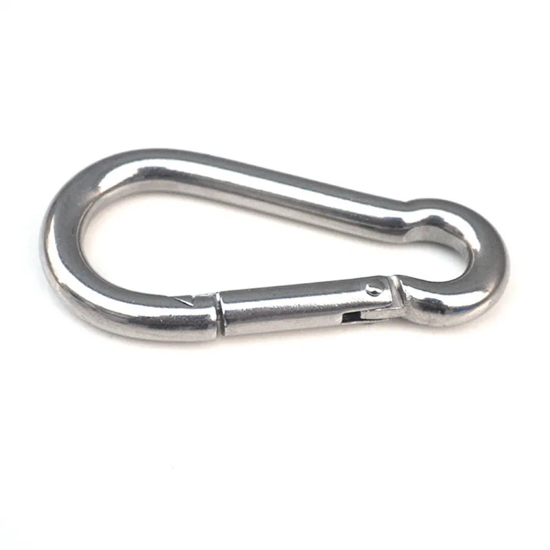 

304 Stainless Steel Spring Carabiner Snap Hook Keychain Quick Link Lock Buckle M6