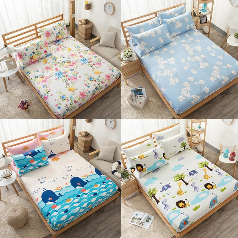 100Pure Cotton Lovely Cartoon Twin/Full/Queen Size Fitted Sheet