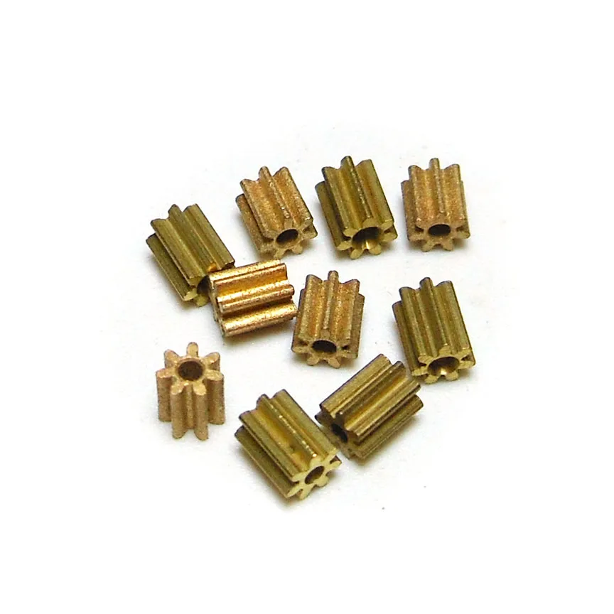 Motor Gear Metal 71A 0.3M Copper Gear 7T Toy Coreless Motor Parts 1mm Tight Shaft Match 7 Teeth Pinions 10pcs/lot