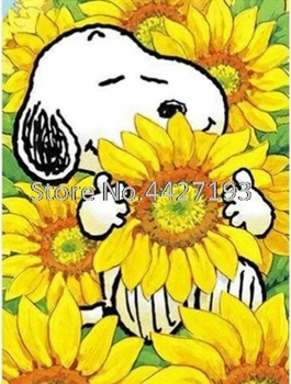 

5D Diy Diamond Painting dog Sun flower Cross Stitch Diamond Mosaic Diamond Embroidery Full Rhinestones Gift Home Decoration