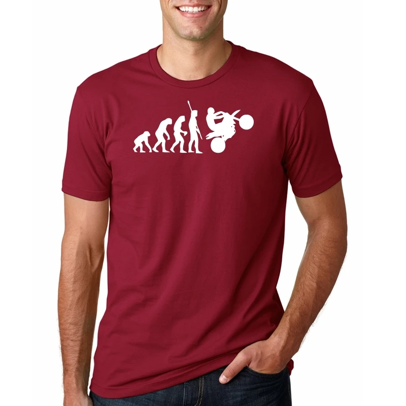 Мода человека Dirtbike Эволюция Забавные футболки для мужчин супер мотоцикл гоночный автомобиль футболка с рисунком на заказ подарок отца KTM хип хоп футболки