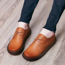 Женские туфли-оксфорды в стиле ретро; коллекция года; обувь из натуральной кожи; женские оксфорды на шнуровке; женская обувь на плоской подошве; большие размеры