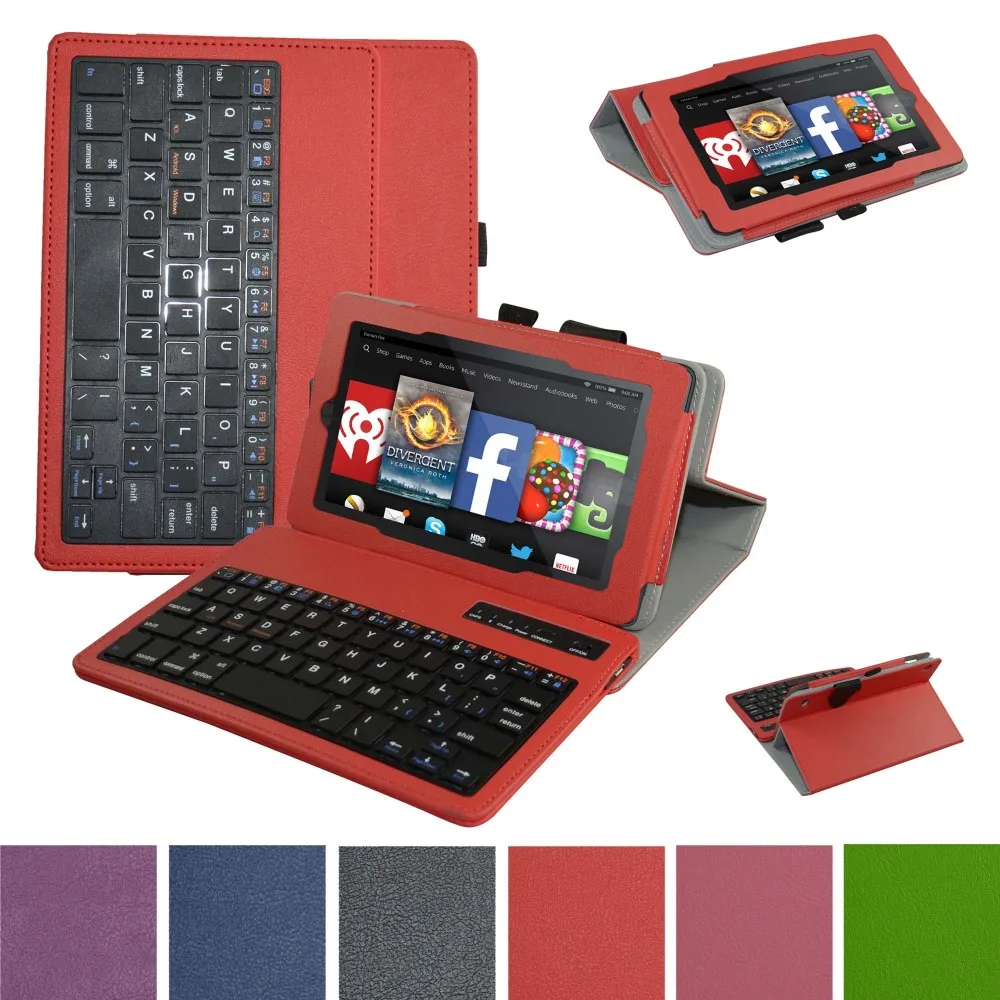 New Removable Bluetooth font b Keyboard b font Leather font b Case b font Cover For