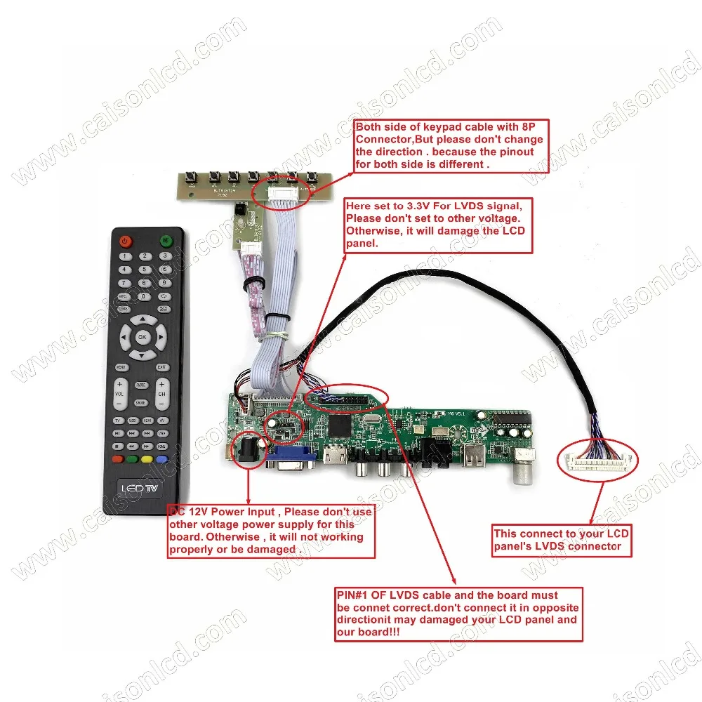 M6-V5.1 ЖК-ТВ плата контроллера Поддержка HDMI VGA Аудио AV USB ТВ для 15,4 дюймов 1280x800 LTN154XB-L01 lvds легко diy ремонт