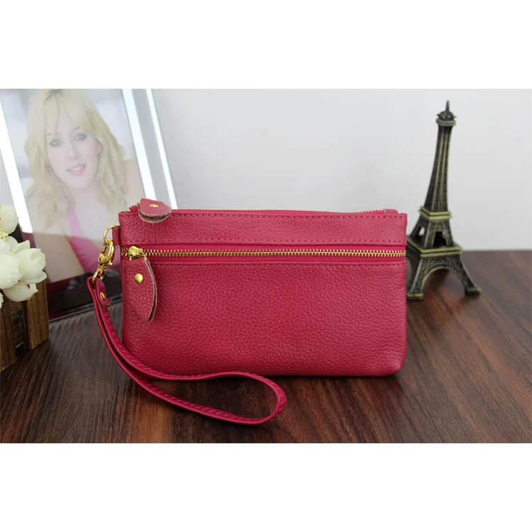 Ярко-розовый CICICUFF кошелек из натуральной кожи женский маленький кошелек для мелочей Дамский кошелек для мобильного телефона Детский кошелек для монет - Цвет: Ярко-розовый