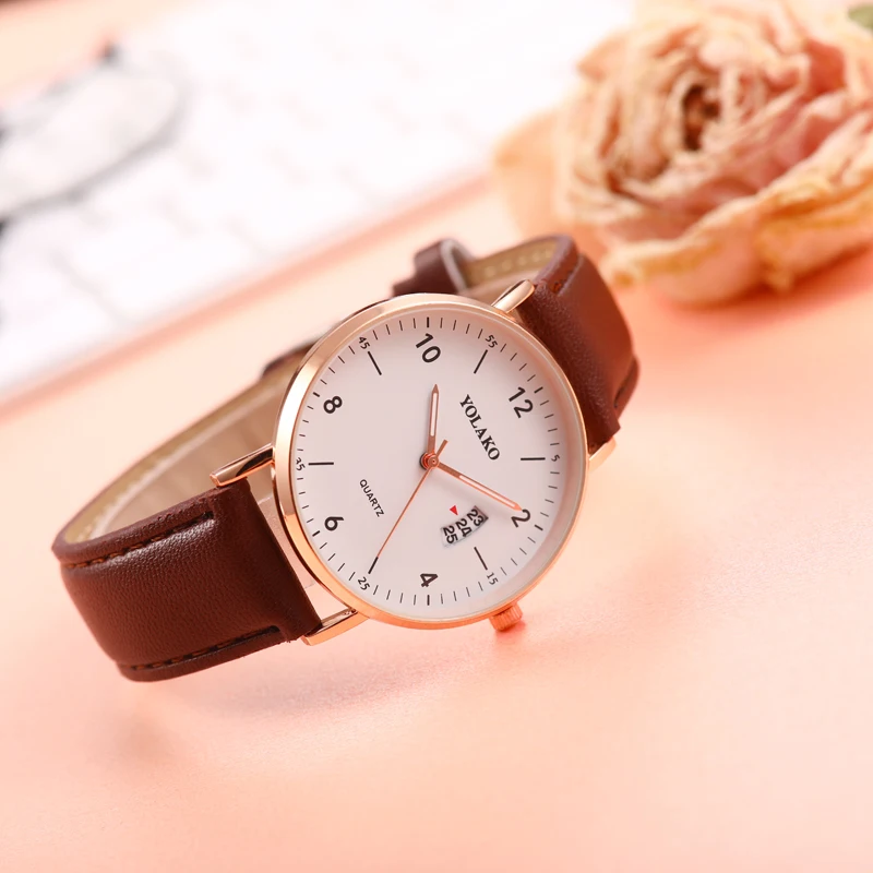 

Quartz Women Watches Casual Simple Rose Gold Leather Strap Ladies Wrist Watch Female Clock Wife Gift For Relogio Feminino