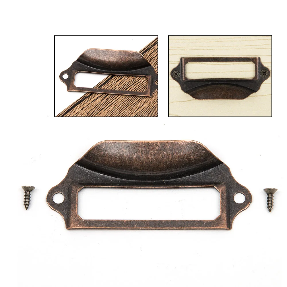 5pcs/set Bronze Tone Drawer Box Case Cabinet Card Label ...