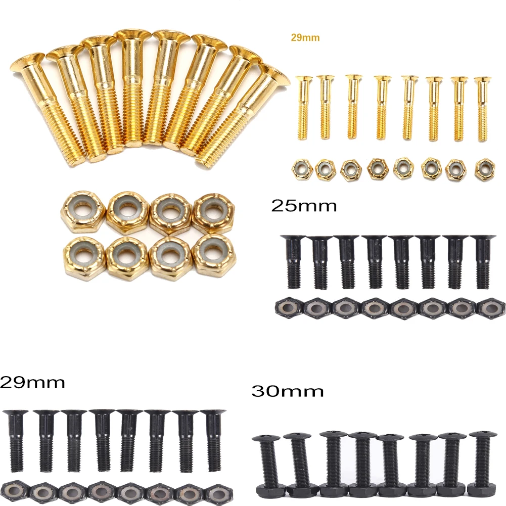 8Pair 25mm/29mm/30mm Screws for Skateboard Deck Mounting Hexagon