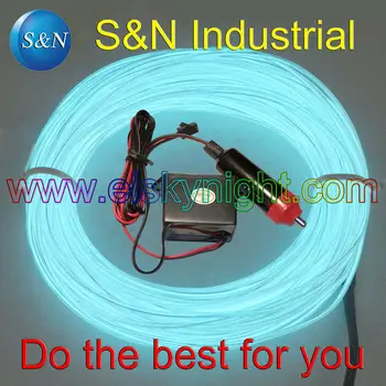 

DC12V el wire controller/driver/inverter with cigar plug +3meterSnow White el wire/ strip for car decoration fast free shipping