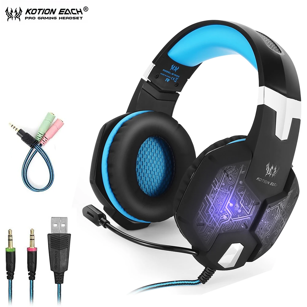 KOTION EACH G1000 Игровые наушники для компьютера профессиональная Проводная 3 5 мм