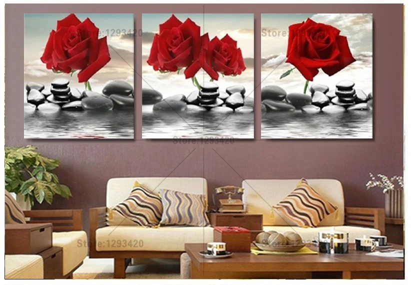 

3D Diamond Painting Stone and Red Rose Cross Stitch 5D Diamond Embroidery crystal diamond Mosaic wall Decor Resin DIY diamond
