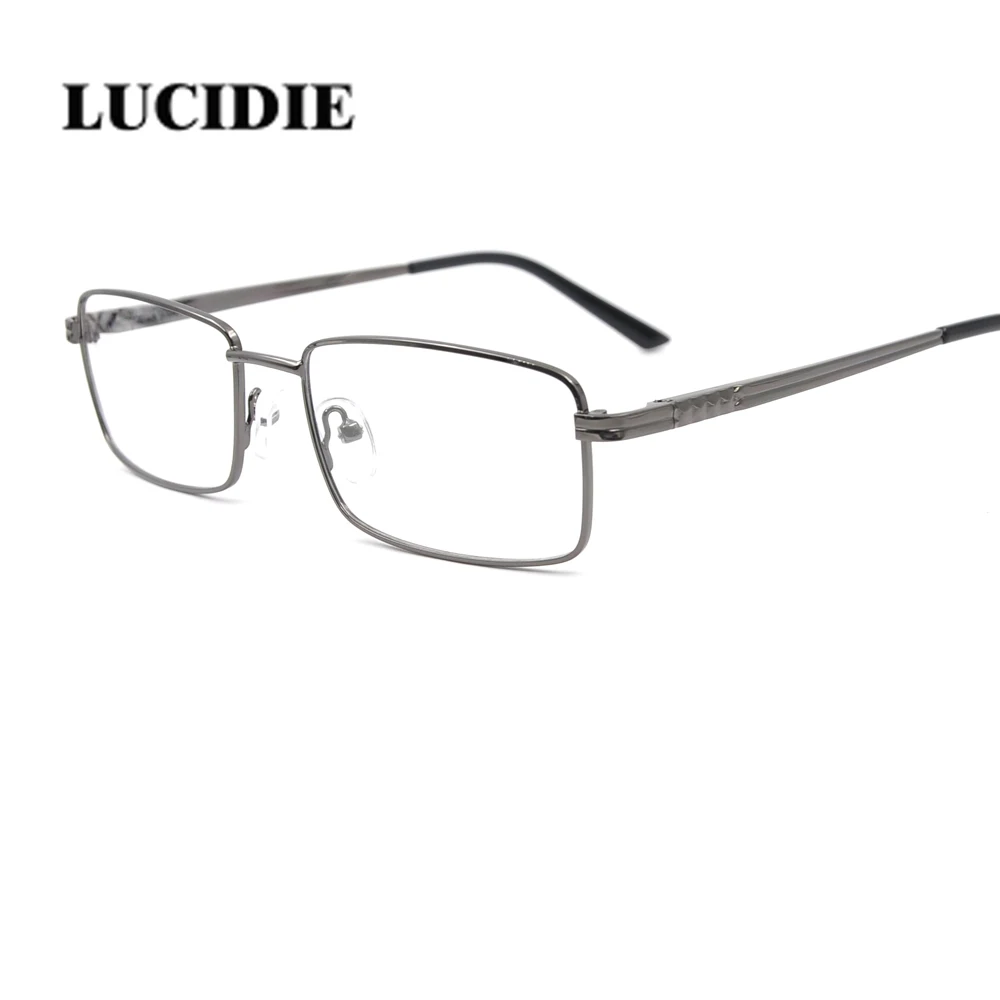 LOCIDIE Handsome men classically glasses frame stainless steel ultralight durable black fashion square eyeglasses frame