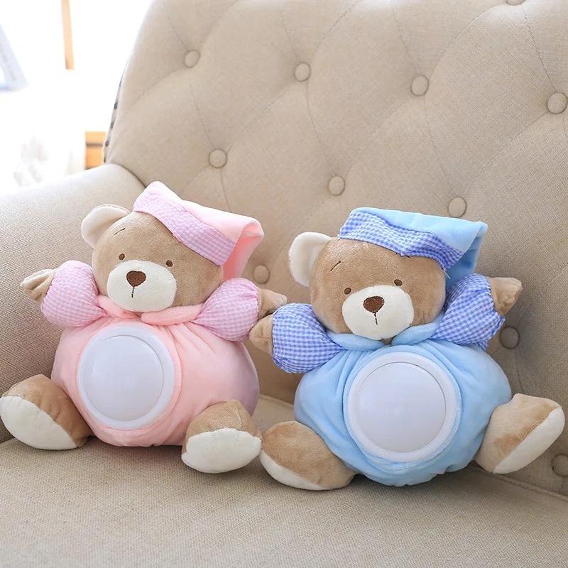 

30cm Cute Teddy Bear Musical Light Plush Dolls Pat Lamp Sleeping Comfort LED Night Light Appease Bear Toys for Children Gifts