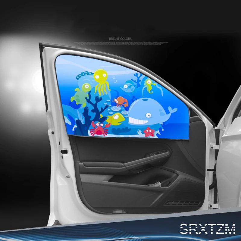

SRXTZM Car Side Window Sunshade Curtains Adjustable Car Styling Auto Windows Sun Visor Animal Pattern Blinds Cover Sun Shade 1pc