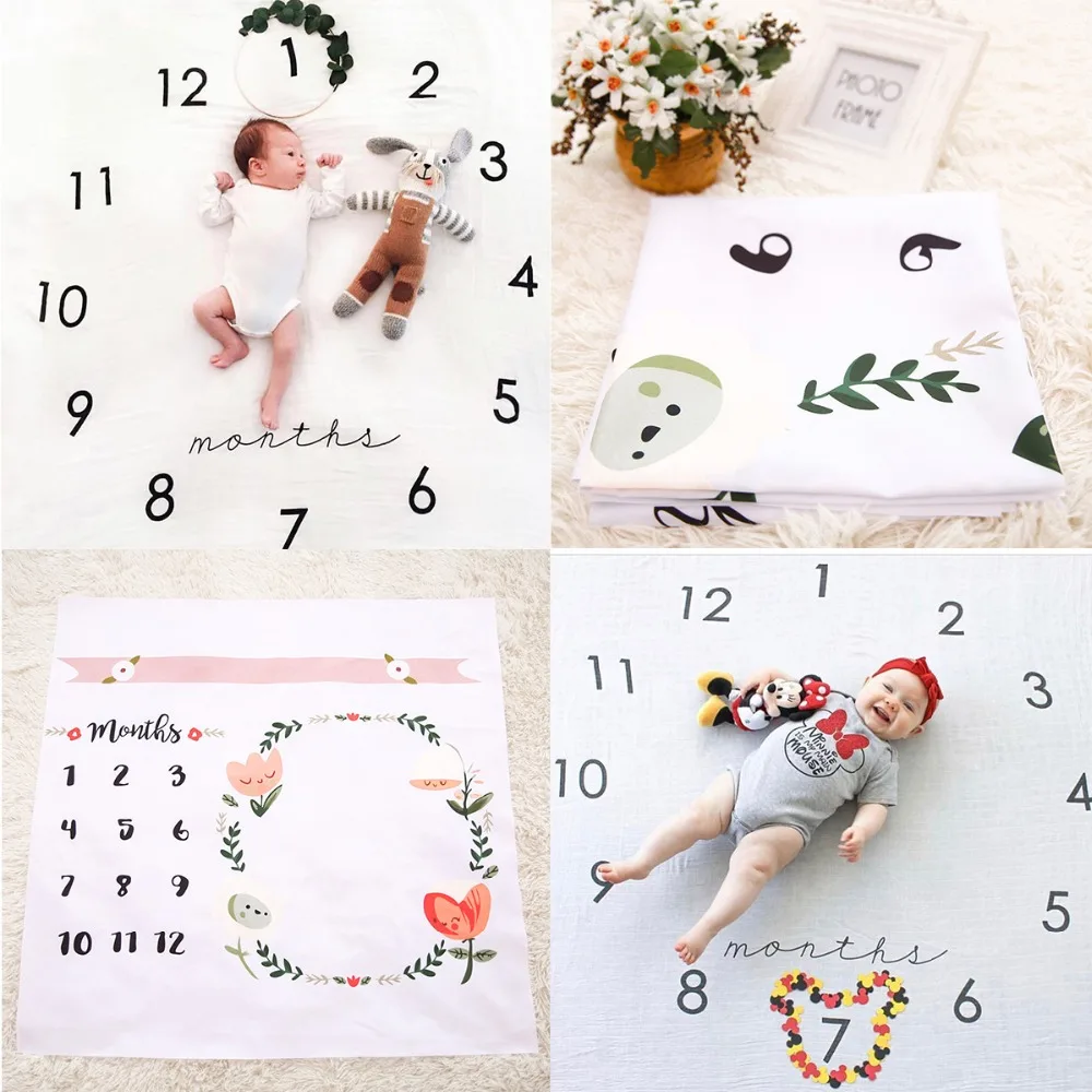 

Puseky 100 * 100CM Newborn Photography Props Baby Cover Letters Baby Numbers Swaddle Cover Newborn Prop for Photography