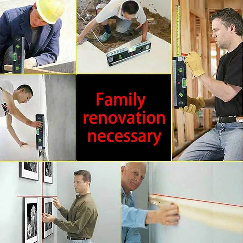 

Accuratly Multipurpose Laser Level Lever Cross Projects Horizontal Vertical Light Beam Measure Tape --M25