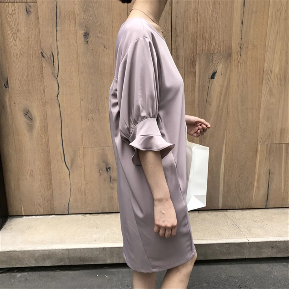 High quality Cocoon Style Straight Dress For women Butterfly Sleeve Wide Chest Dresses Vestidos de fiesta O-neck Loose Dress (22)