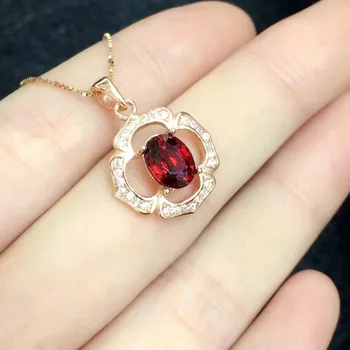 

Collares Qi Xuan_Dark Red Stone Simple Pendant Necklace_Real Dark Red Necklace_Quality Guaranteed_Manufacturer Directly Sale