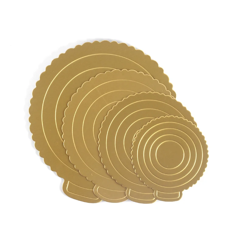 10 Inches Diameter Gold Round Cake Boards Paper Cupcake Dessert Displays Tray Wedding Birthday Cake Pastry Decorative Tools