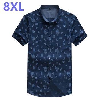 

Free shipping plus size brand NEW 8XL 7XL 6XL 5XL 4X casual shirt summer style men cotton solid slim fit short-sleeve shirts