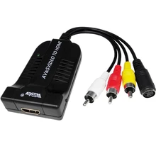 Wiistar мужской 3RCA/CVBS s-видео в HDMI аудио видео конвертер AV2HDMI адаптер 1080P апскейлер для монитора камеры