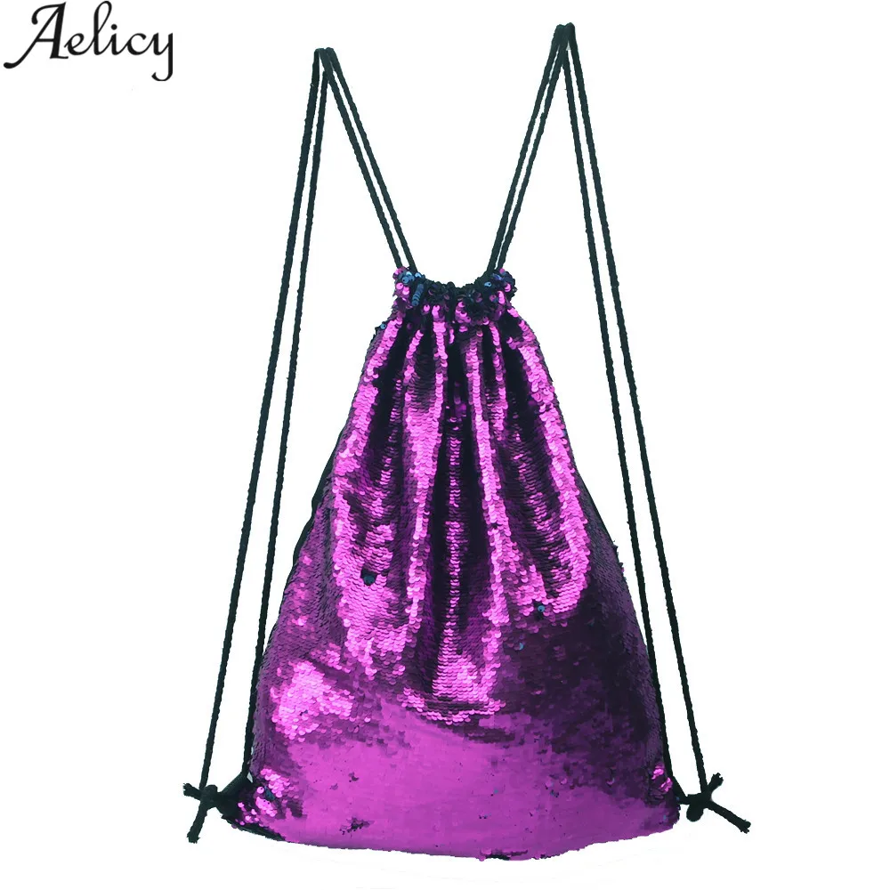 

Aelicy bag for women 2019 Fashion Roses Casual Double Color Sequins Unisex travel Chest Bag mochila feminina mochila masculina