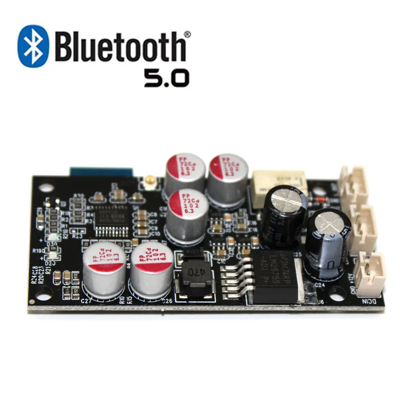 Online Receptor Bluetooth 5,0 placa decodificador DAC de Audio HiFi entrada auxiliar PCM5102 para amplificador 12v 24v Coche