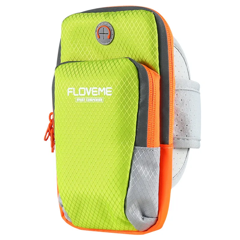 FLOVEME повязка на руку для iPhone 7 6 S Plus XS Max XR универсальная спортивная сумка для iPhone 7 6 Plus для мобильного телефона, наручный чехол сумка для телефона чехол для телефона на руку чехол для телефона для бе - Цвет: Green