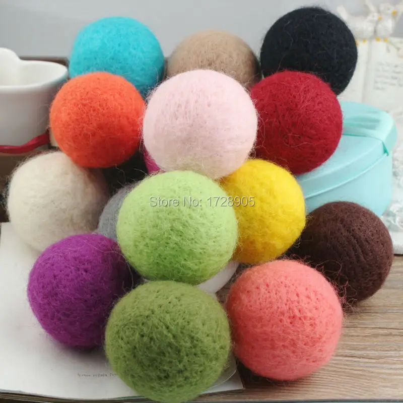 Wool Felt Balls Big Large 50 mm 5 cm Christmas Round Felt Balls 2 pcs 100% Felt Balls Christmas Decoration Pom Poms