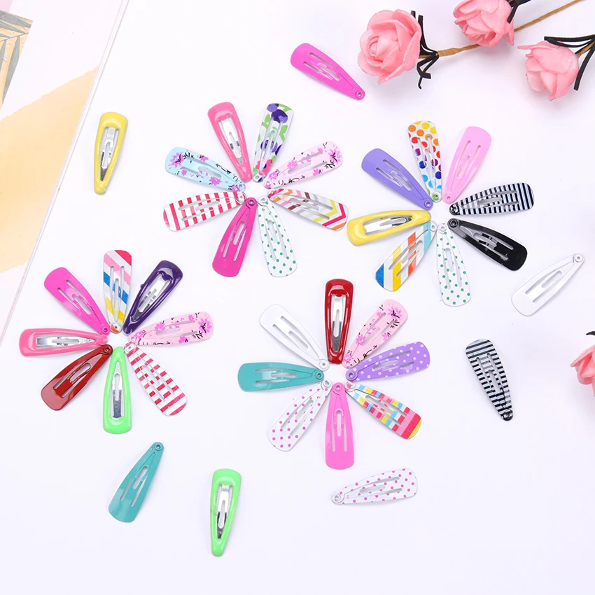 10PCS/Set New Lovely Heart Type Metal Candy Color Girls Hairpins Hair Clip Kids Headwear Children Accessories Baby BB Clips